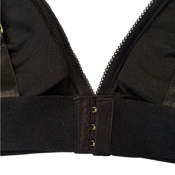 Daisy Fuentes Mesh Bralette Lace Overlay Black Medium NWT - Picture 7 of 14